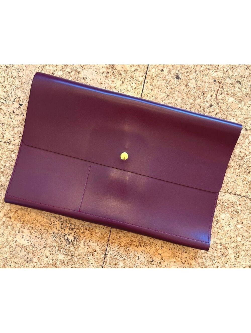 Glass Ladder Megan Portfolio Clutch Oxblood Burgundy Office Travel Organizer 13"